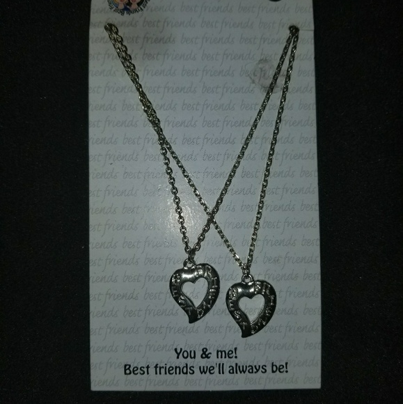 Set of best friends necklaces open heart - Picture 1 of 1